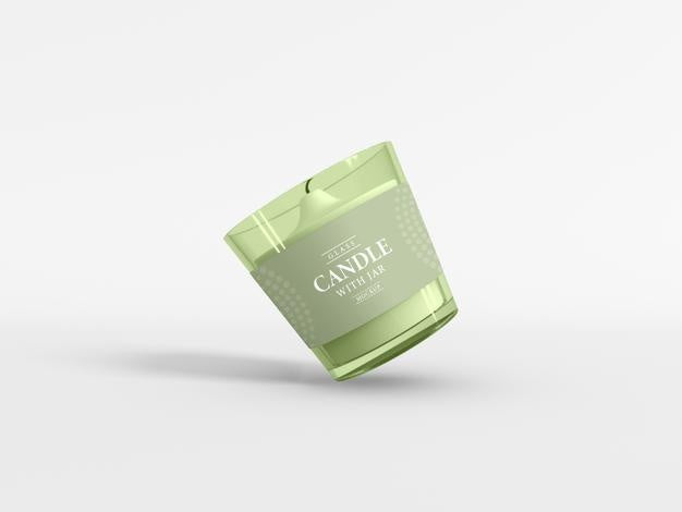 Free Transparent Glass Candle Jar Mockup Psd