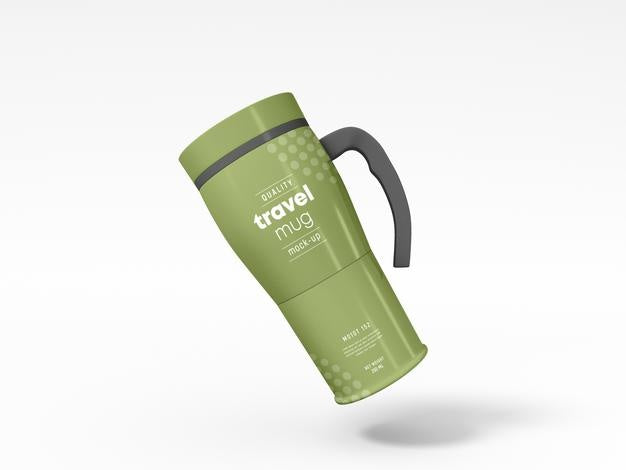 Free Travel Mug With Protective Cover Mockup Psd
