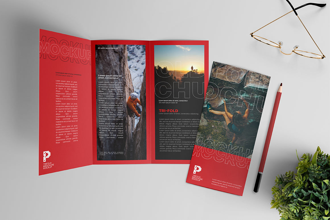 Free Trifold Brochure Mockup