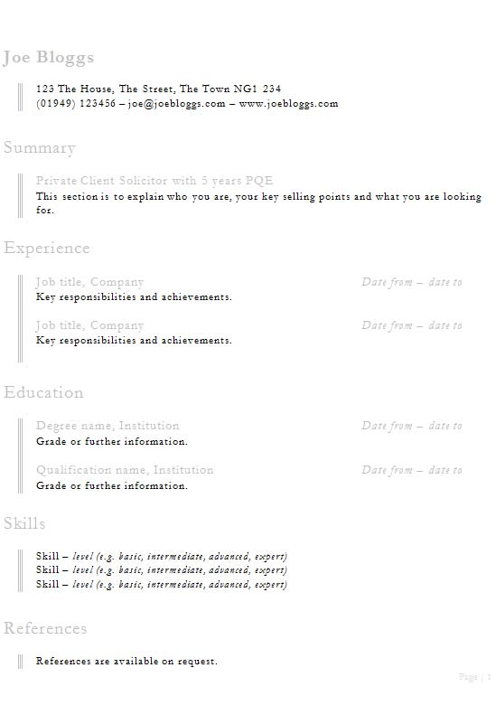 Free Triple Bar CV Resume Template in Microsoft Word (DOCX) Format