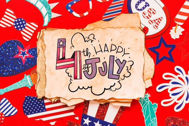 Free Usa Independence Day Mockup With Old Paper Psd