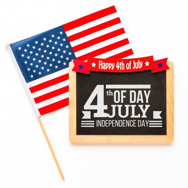 Free Usa Independence Day Mockup With Slate Psd