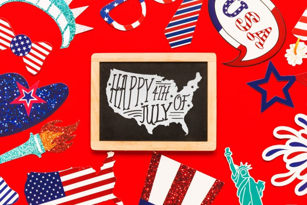 Free Usa Independence Day Mockup With Slate Psd