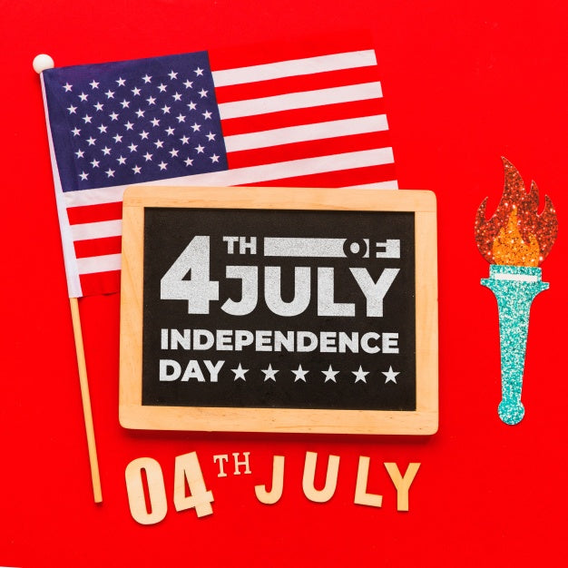 Free Usa Independence Day Mockup With Slate Psd