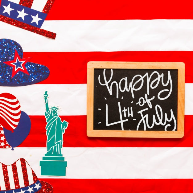 Free Usa Independence Day Mockup With Slate Psd