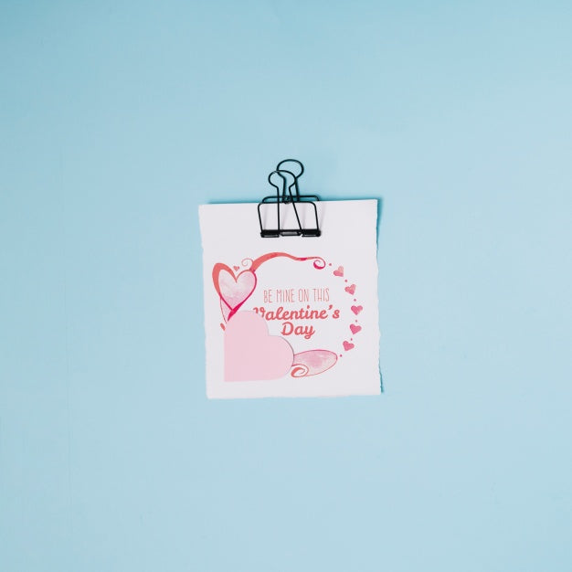 Free Valentines Card Mockup With Decorative Composition Psd