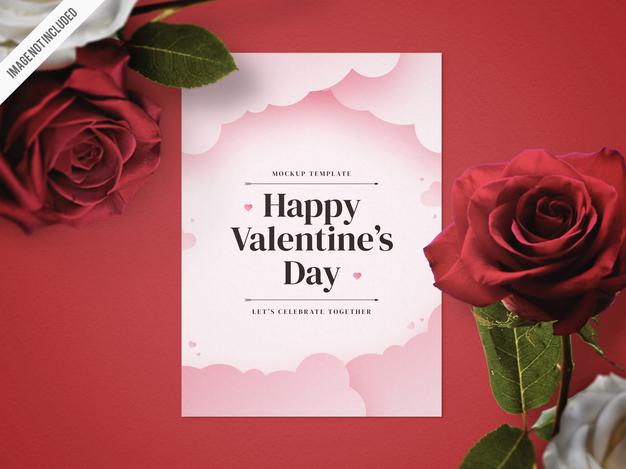 Free Valentines Day Flyer Mockup Psd
