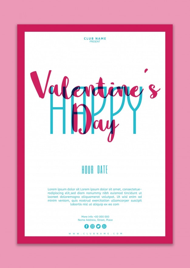 Free Valentines Day Poster Mockup Psd