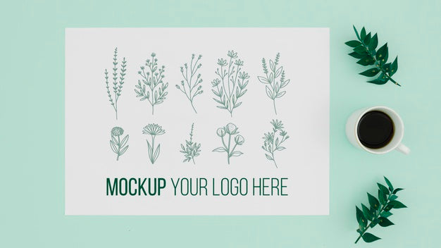 Free Various Drawings Of Leaves Botanical Mock-Up Psd