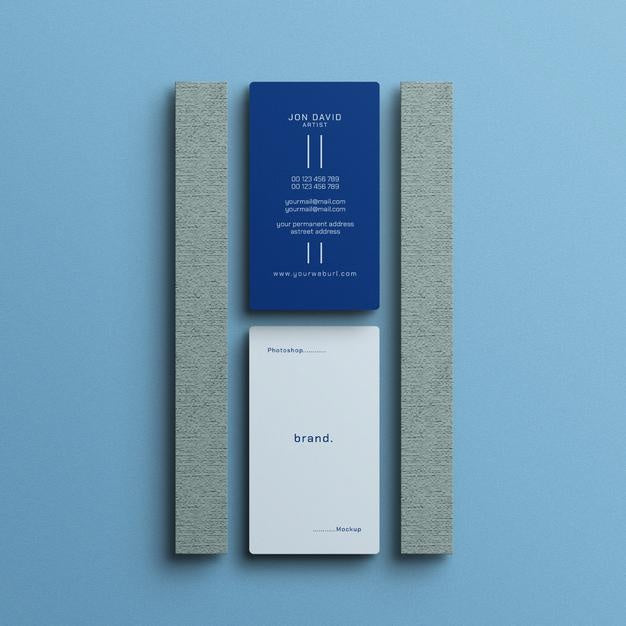 Free Vertical Business Card Mockup Psd