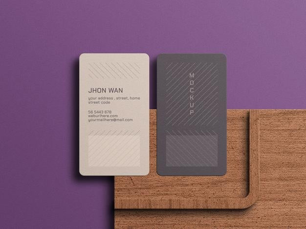 Free Vertical Business Card Mockup Psd