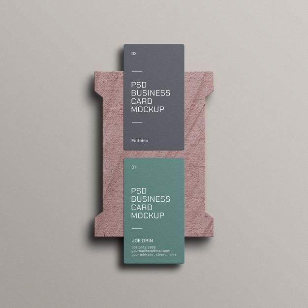 Free Vertical Business Card Mockup Psd