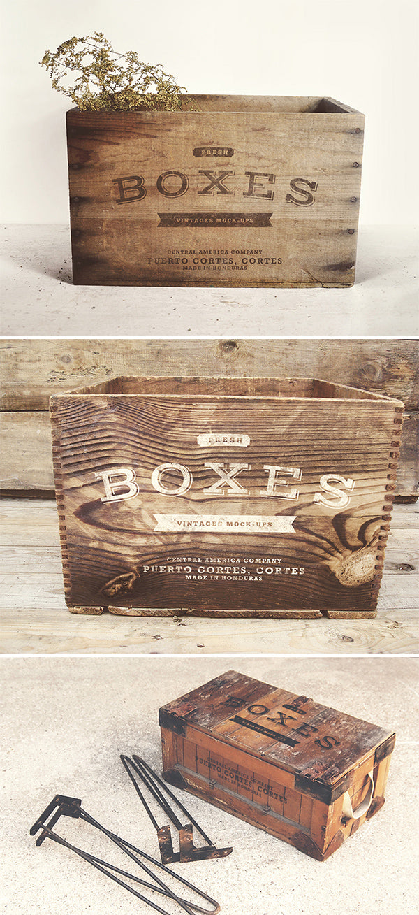 Free Vintage Boxes Mockup