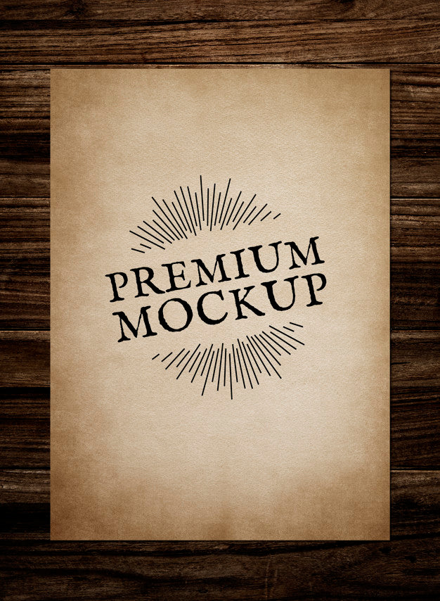 Free Vintage Paper Mockup Illustration Psd