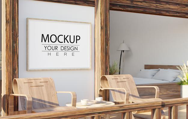 Free Wall Art Mockup, Canvas Frame In Living Room Psd