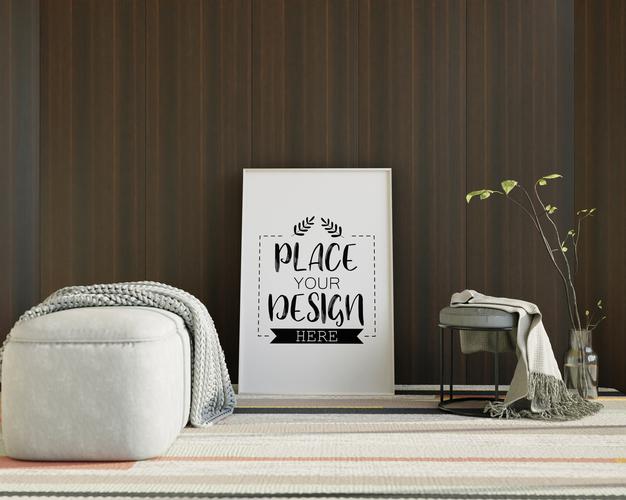 Free Wall Art Mockup, Canvas Or Picture Frame In Living Room Psd