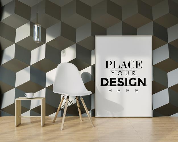 Free Wall Art Mockup, Canvas Or Picture Frame In Living Room Psd