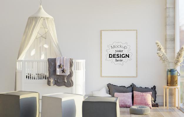 Free Wall Art Mockup, Canvas Or Picture Frame In Living Room Psd