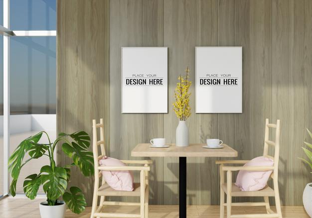 Free Wall Art Mockup, Canvas Or Picture Frame In Living Room Psd
