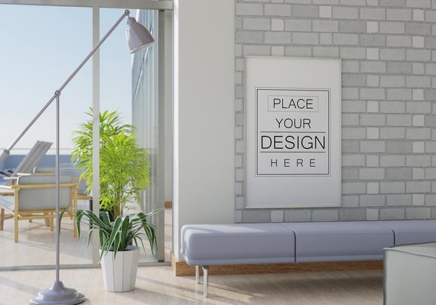 Free Wall Art Mockup, Canvas Or Picture Frame In Living Room Psd