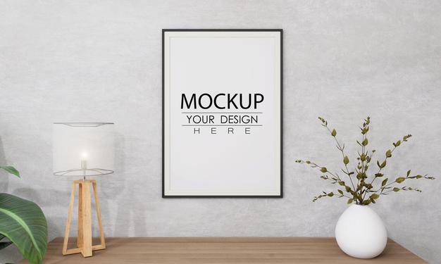 Free Wall Art Or Picture Frame In Living Room Mockup Psd