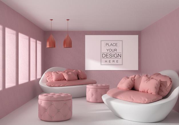 Free Wall Art Or Picture Frame In Living Room Mockup Psd