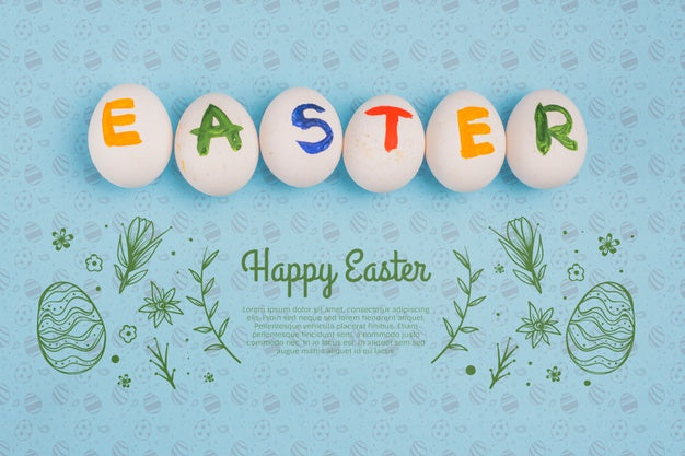 Free Wall Mockup Easter Concept Psd
