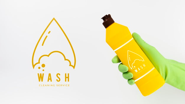 Free Wash Cleaning Service And Detergent Container Psd