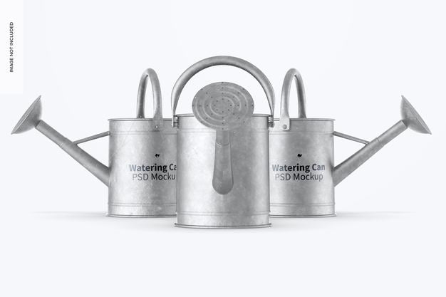 Free Watering Can Set Mockup Psd