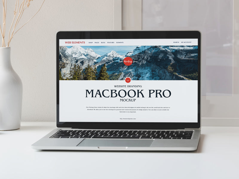 Free Website Branding Macbook Pro Mockup