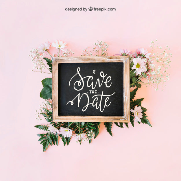 Free Wedding And Slate Decoration Psd
