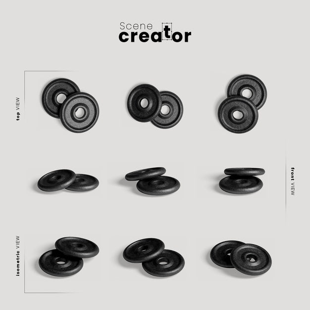 Free Weight Plates Without Bar Mock-Up Psd
