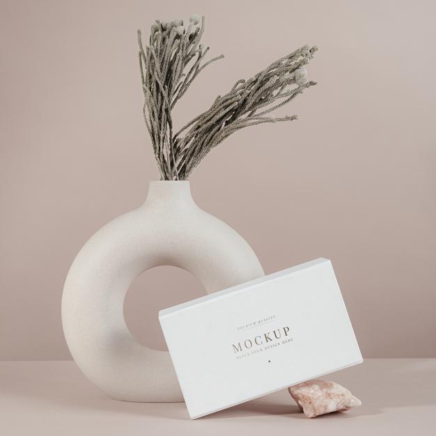 Free White Box Mockup Design With Minimal Decorations Psd