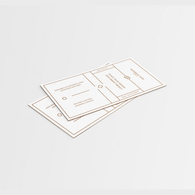 Free White Business Card Mock Up With Golden Details Psd