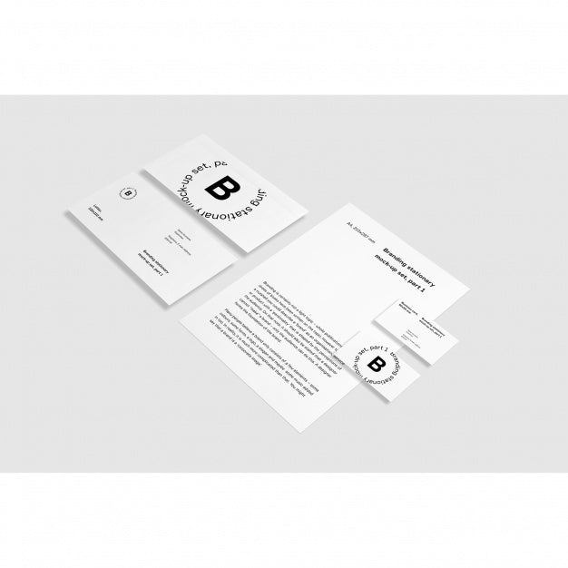 Free White Business Stationery Mock Up Psd