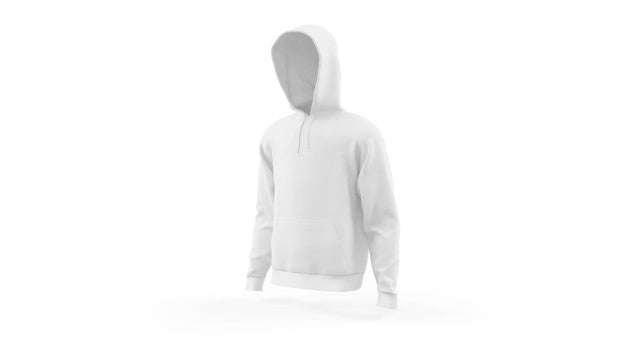Free White Hoodie Mockup Template Isolated, Front View Psd