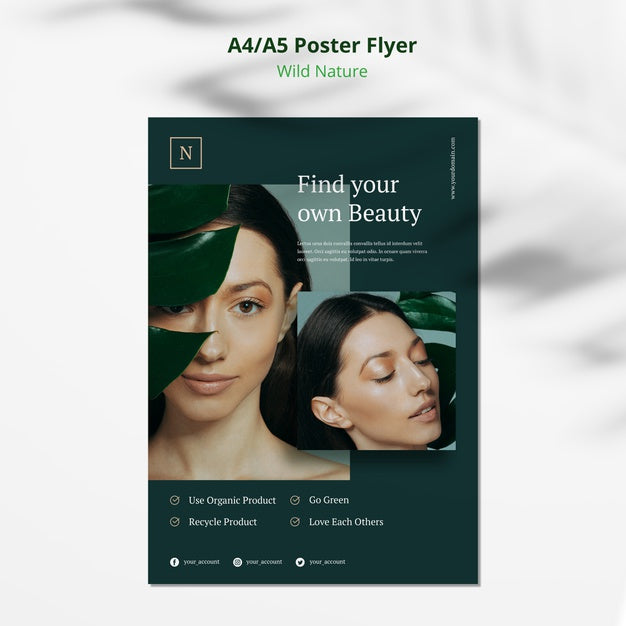 Free Wild Nature Concept Poster Flyer Mock-Up Psd