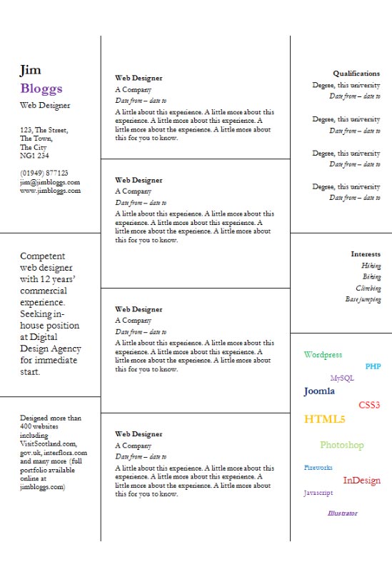Free Microsoft Word (DOCX) Resume CV Template