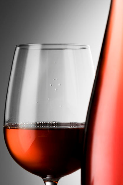 Free Wine Bottle Label And Glass Mock Up Close Up Psd