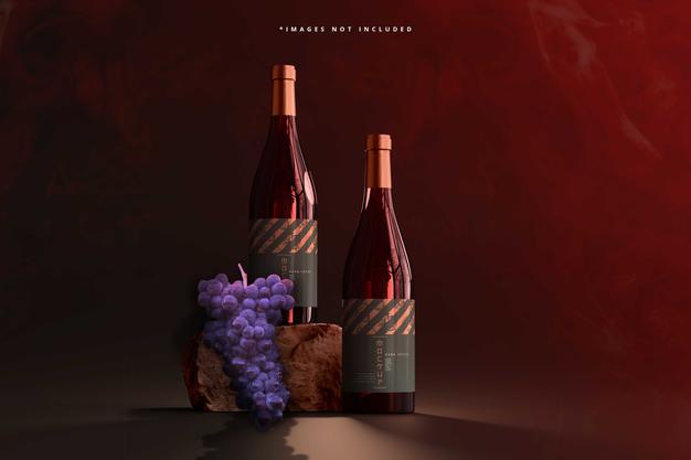 Free Wine Bottles Mockup Psd