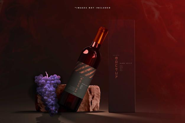Free Wine Bottles Mockup Psd