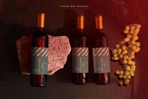 Free Wine Bottles Mockup Psd
