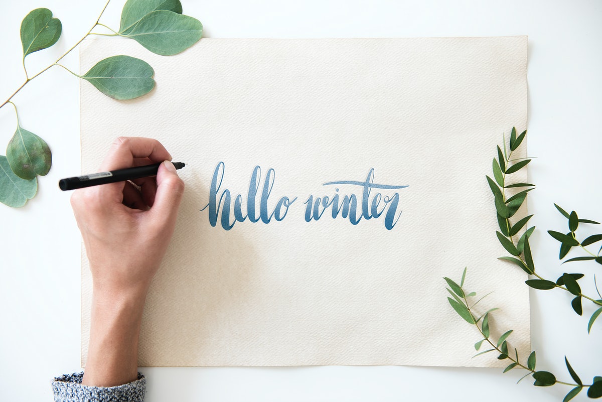 Free Winter Season Typography Design Mockup
