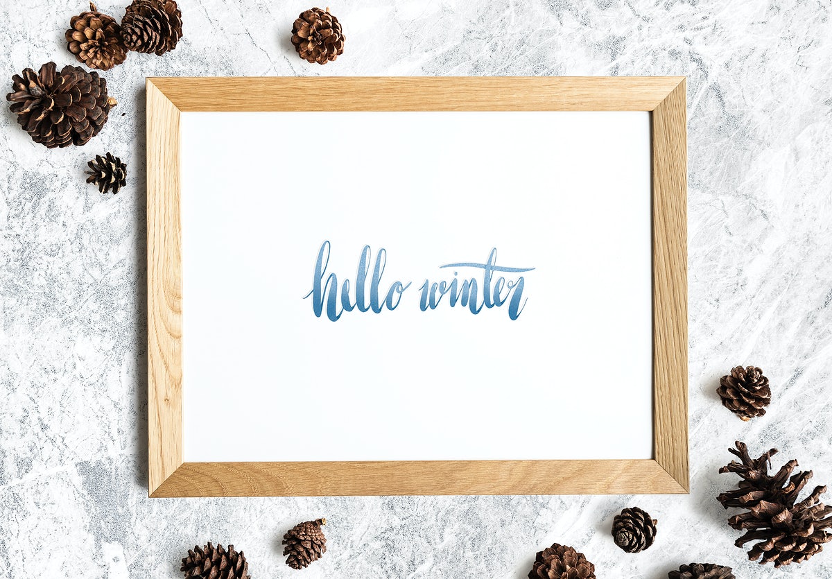 Free Winter Season Typography Design Mockup