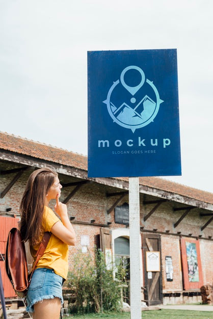 Free Woman Ready For Adventure Travel Mock-Up Psd