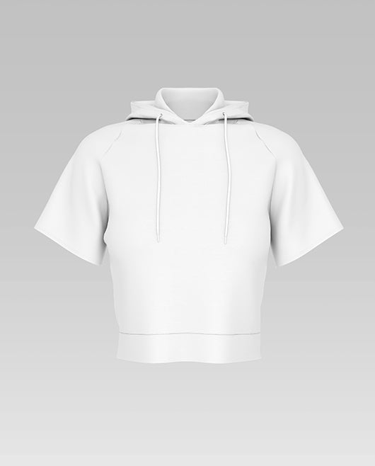 Free Women’S Short Sleeve Crop Hoodie Mockup