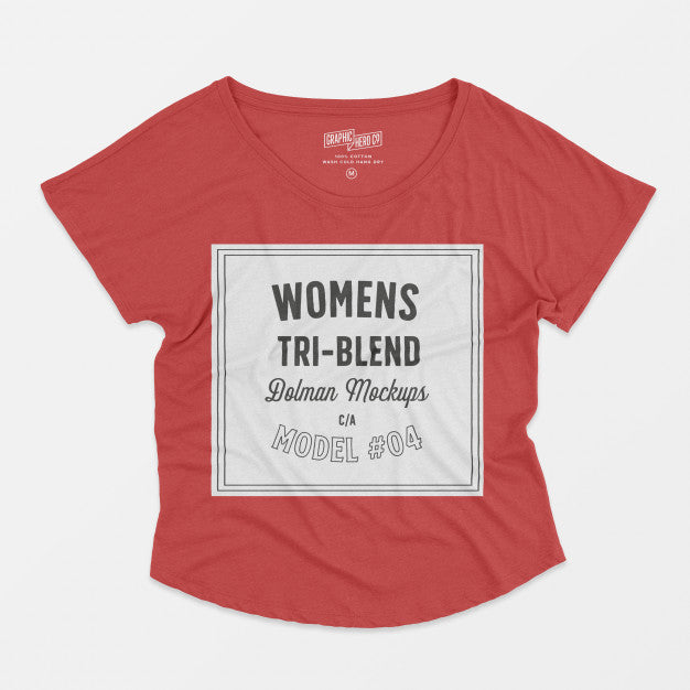 Free Womens Tri-Blend Dolman Mockup 04 Psd