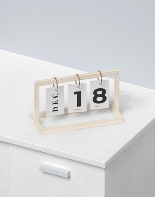 Free Wood Support With Felxible Numbers Tag Psd