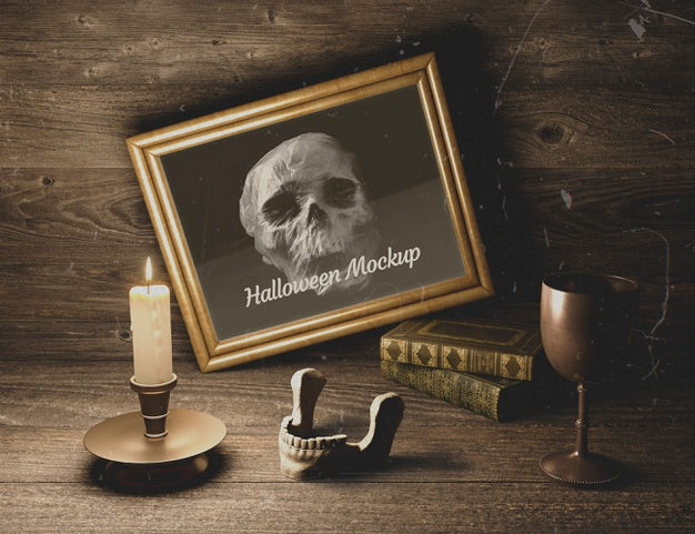 Free Wooden Rustic Decor With Gothic Elements Psd