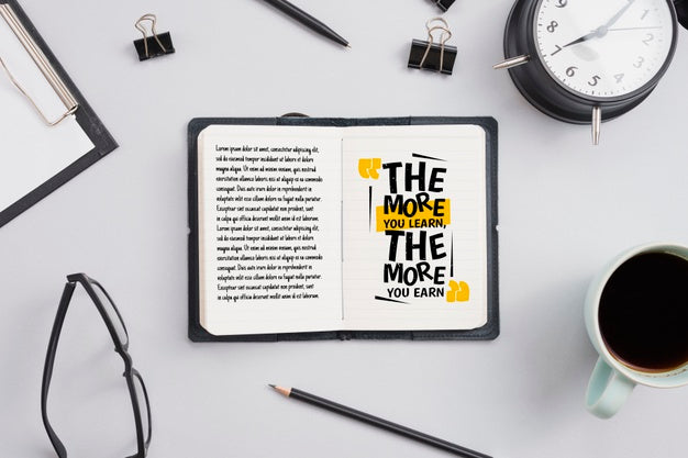 Free Work Office Concept With Specific Tools Psd